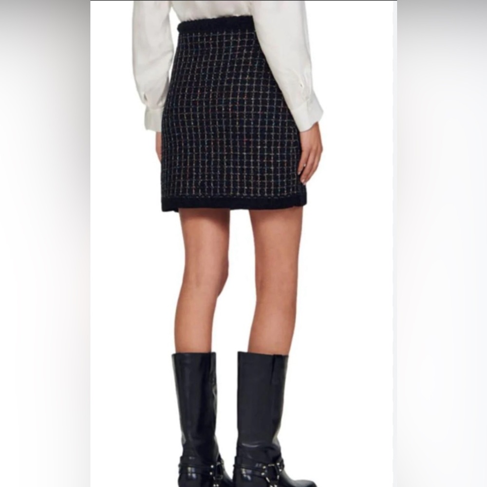 Sandro Vella Tweed Lurex Mini Skirt - Picture 5 of 8